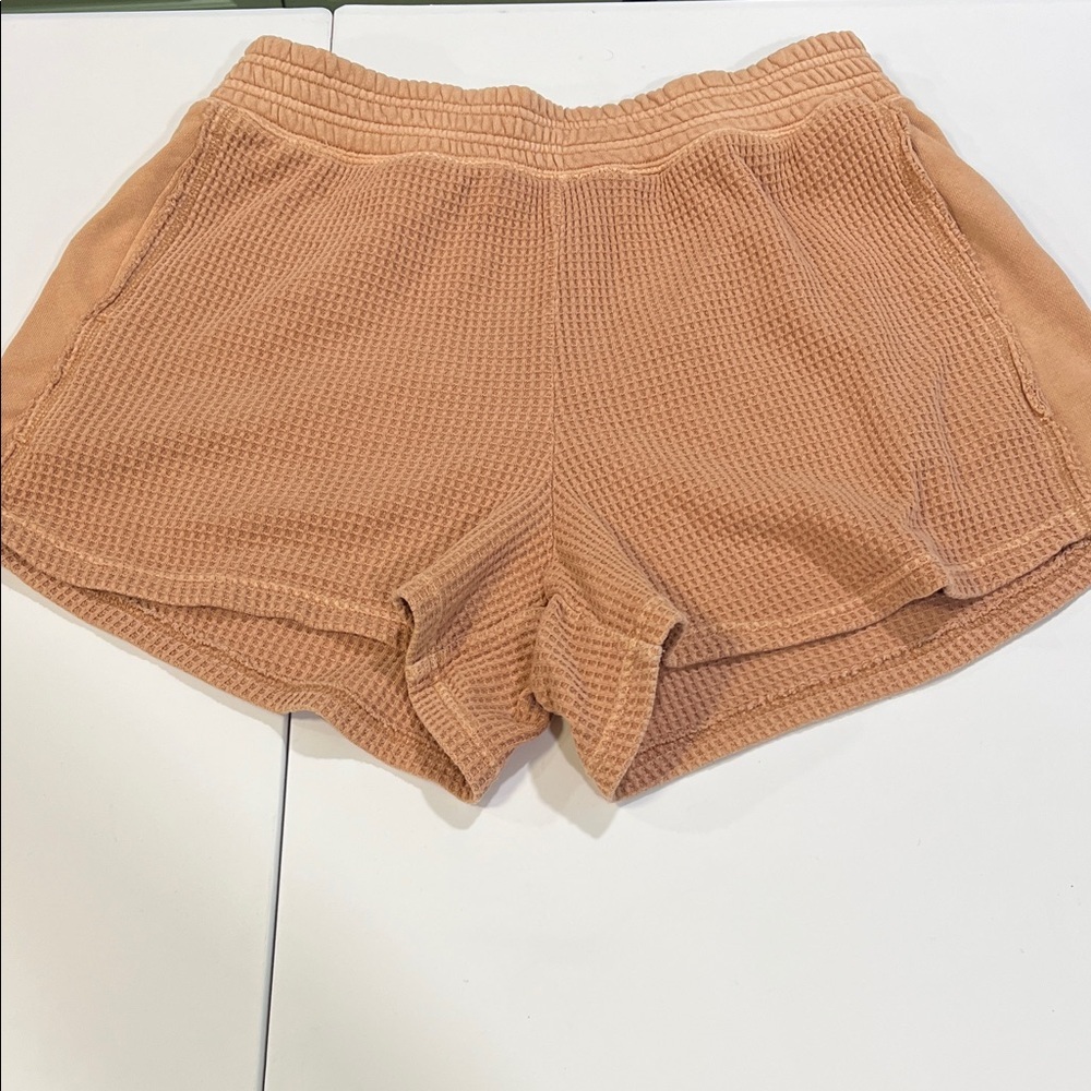 Aerie - L, Women's Tan Waffle Knit‎ Shorts